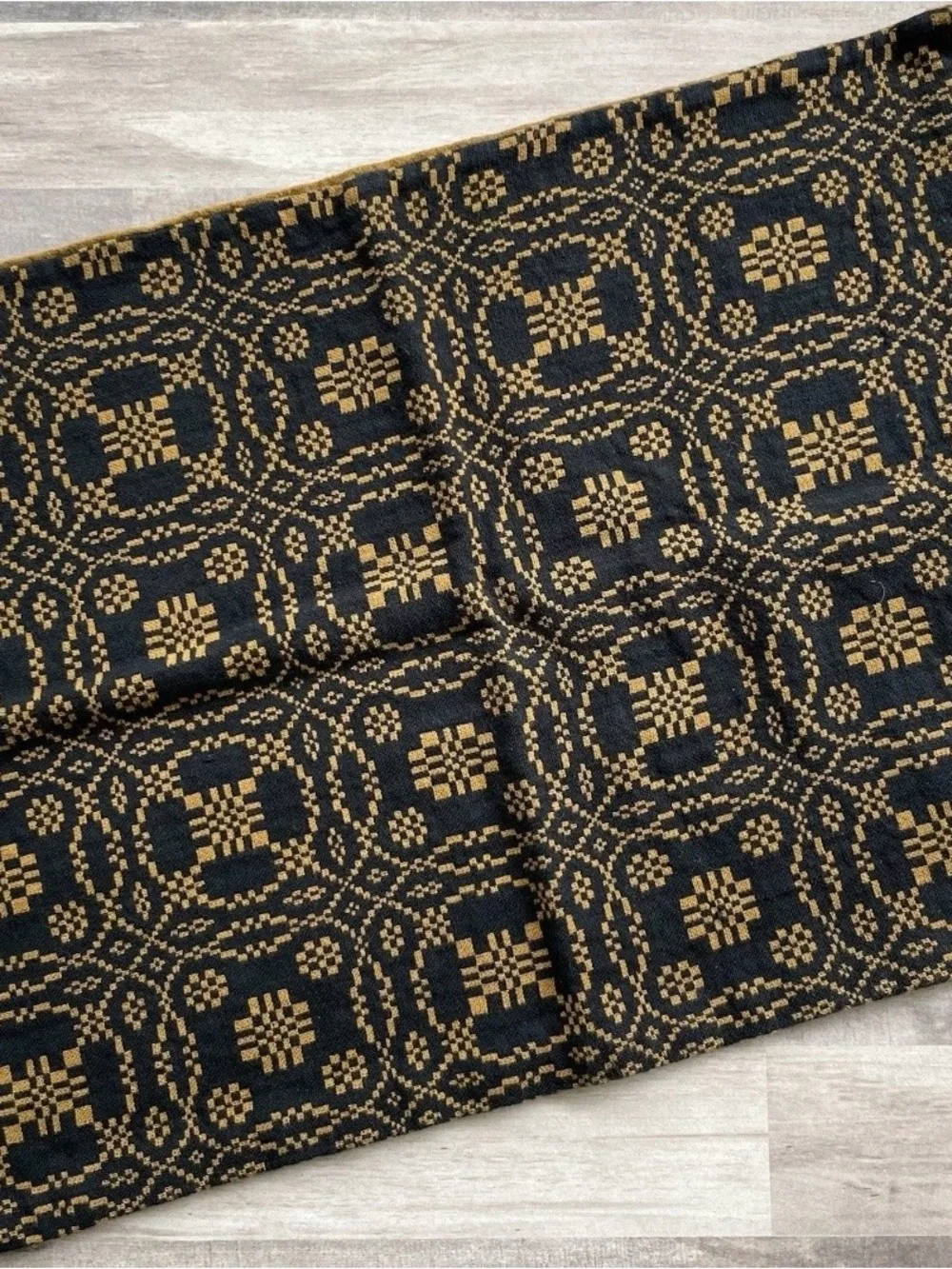 2 Raghu kitchen placemats/linens fabric black mustard colonial primitive Fall